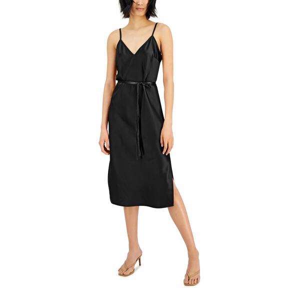 INC International Concept's Women's  Side Slit Slip Dress Medium Black NWT - Picture 1 of 2